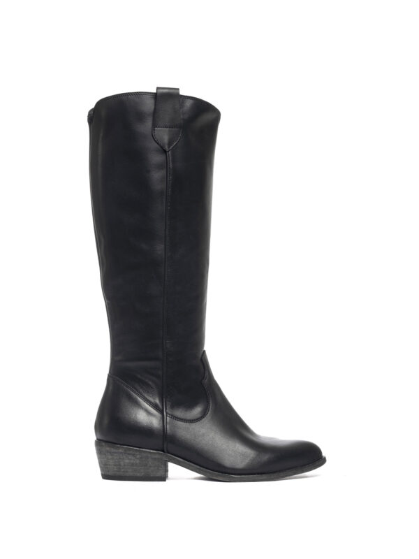 Stivali texani in vitello nero 2713