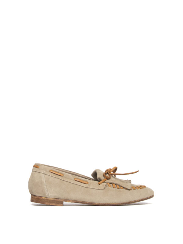 Mocassini in camoscio beige 2733